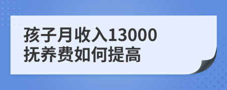 孩子月收入13000抚养费如何提高