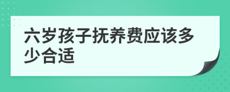 六岁孩子抚养费应该多少合适