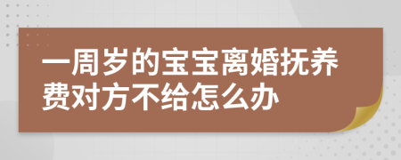 一周岁的宝宝离婚抚养费对方不给怎么办