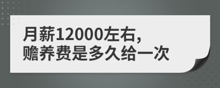 月薪12000左右,赡养费是多久给一次