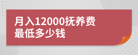 月入12000抚养费最低多少钱