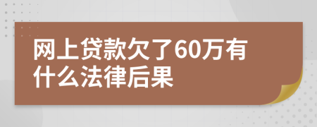 网上贷款欠了60万有什么法律后果