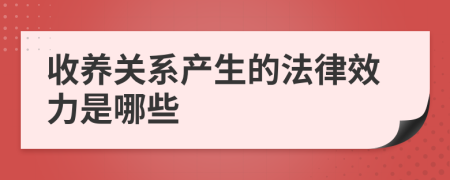 收养关系产生的法律效力是哪些