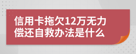 信用卡拖欠12万无力偿还自救办法是什么