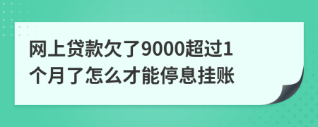 网上贷款欠了9000超过1个月了怎么才能停息挂账