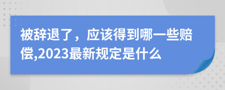 被辞退了，应该得到哪一些赔偿,2023最新规定是什么