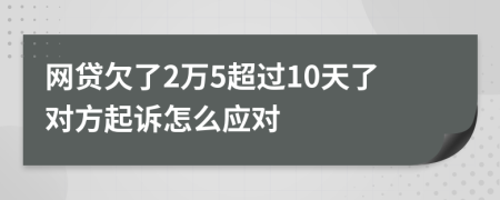 网贷欠了2万5超过10天了对方起诉怎么应对