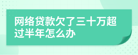 网络贷款欠了三十万超过半年怎么办