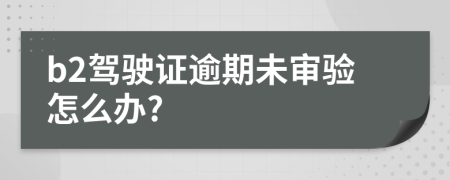 b2驾驶证逾期未审验怎么办?