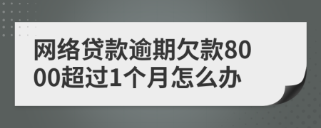 网络贷款逾期欠款8000超过1个月怎么办