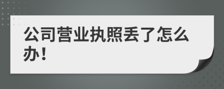 公司营业执照丢了怎么办！