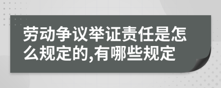 劳动争议举证责任是怎么规定的,有哪些规定