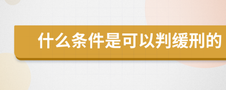 什么条件是可以判缓刑的
