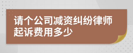 请个公司减资纠纷律师起诉费用多少