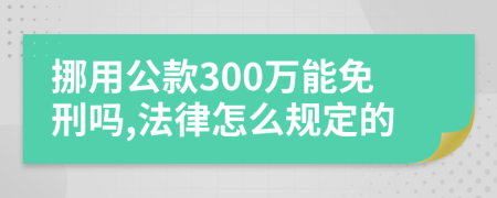 挪用公款300万能免刑吗,法律怎么规定的