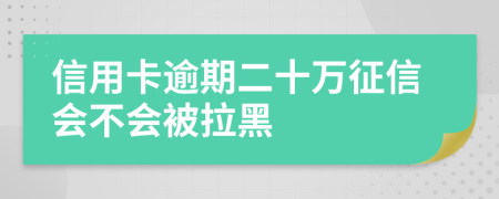 信用卡逾期二十万征信会不会被拉黑