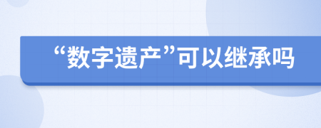 “数字遗产”可以继承吗