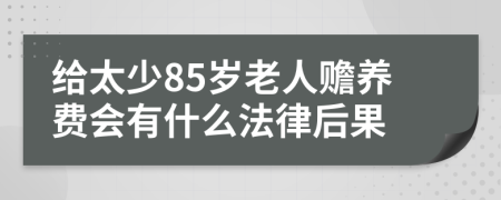 给太少85岁老人赡养费会有什么法律后果