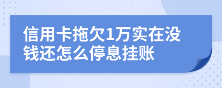 信用卡拖欠1万实在没钱还怎么停息挂账