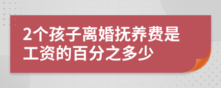 2个孩子离婚抚养费是工资的百分之多少