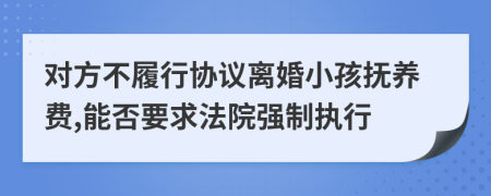 对方不履行协议离婚小孩抚养费,能否要求法院强制执行