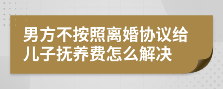 男方不按照离婚协议给儿子抚养费怎么解决