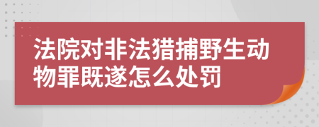 法院对非法猎捕野生动物罪既遂怎么处罚