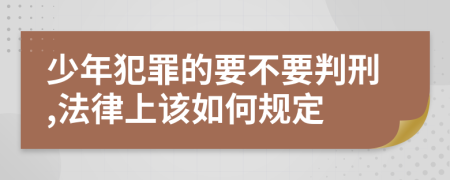 少年犯罪的要不要判刑,法律上该如何规定