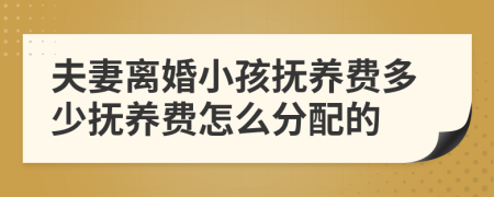 夫妻离婚小孩抚养费多少抚养费怎么分配的