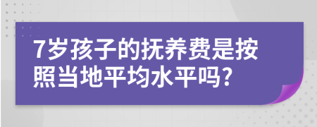 7岁孩子的抚养费是按照当地平均水平吗?