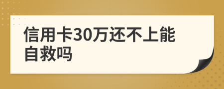 信用卡30万还不上能自救吗