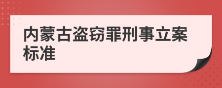 内蒙古盗窃罪刑事立案标准