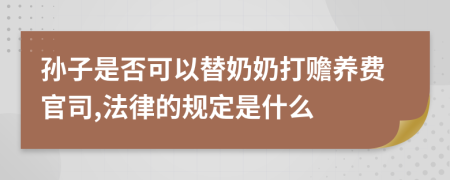 孙子是否可以替奶奶打赡养费官司,法律的规定是什么
