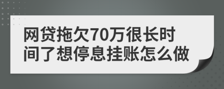 网贷拖欠70万很长时间了想停息挂账怎么做