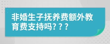 非婚生子抚养费额外教育费支持吗? ? ?