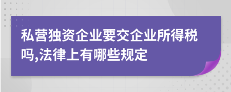 私营独资企业要交企业所得税吗,法律上有哪些规定