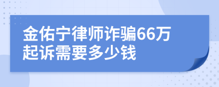 金佑宁律师诈骗66万起诉需要多少钱