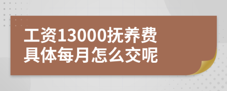 工资13000抚养费具体每月怎么交呢