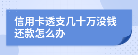 信用卡透支几十万没钱还款怎么办