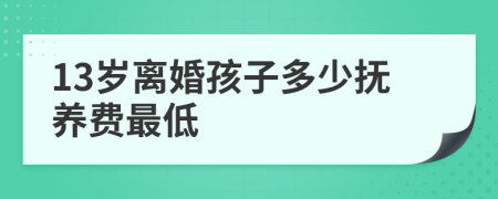 13岁离婚孩子多少抚养费最低