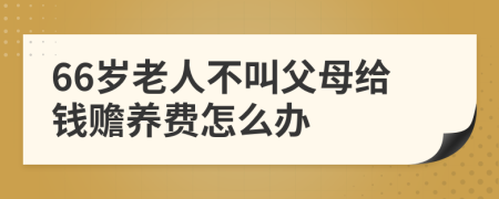 66岁老人不叫父母给钱赡养费怎么办