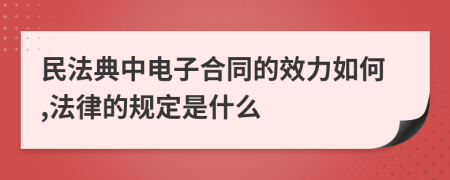 民法典中电子合同的效力如何,法律的规定是什么