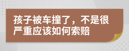 孩子被车撞了，不是很严重应该如何索赔