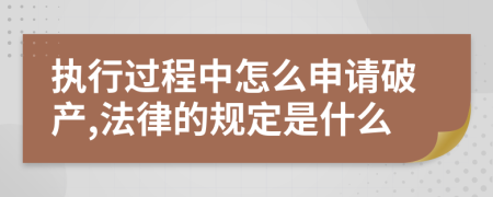 执行过程中怎么申请破产,法律的规定是什么