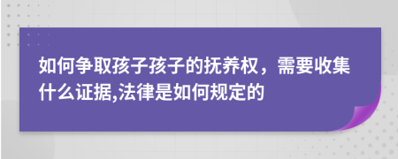 如何争取孩子孩子的抚养权，需要收集什么证据,法律是如何规定的