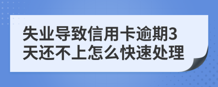 失业导致信用卡逾期3天还不上怎么快速处理