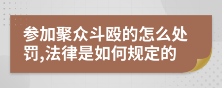 参加聚众斗殴的怎么处罚,法律是如何规定的