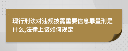 现行刑法对违规披露重要信息罪量刑是什么,法律上该如何规定