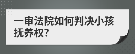 一审法院如何判决小孩抚养权?