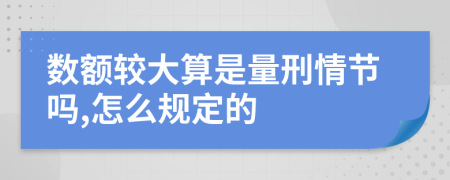 数额较大算是量刑情节吗,怎么规定的